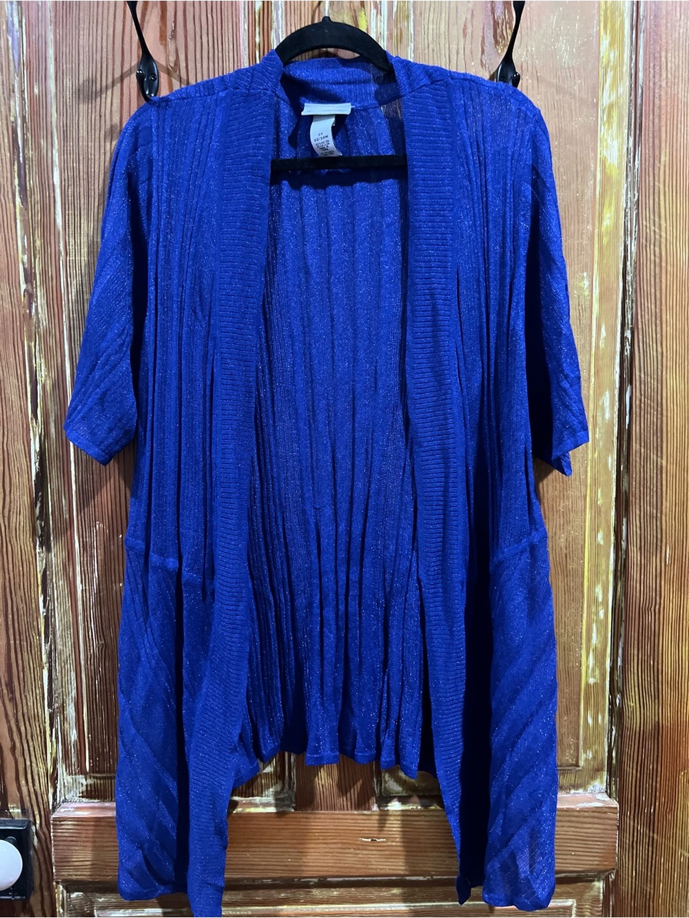 Catherines Shimmery Royal Blue Open-Front Cardigan